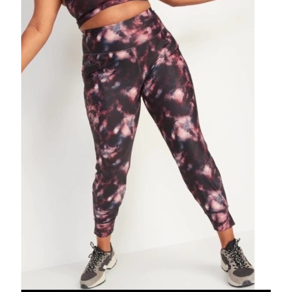 Old Navy Active Powersoft‎ High Rise Jogger Pants Womens Medium Purple Tie Dye